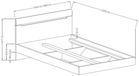 Легло Columbia-White - Black-160 x 200