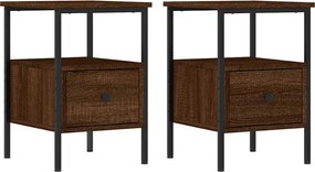826052 vidaXL Нощни шкафчета 2 бр кафяв дъб 34x36x50 см инженерно дърво