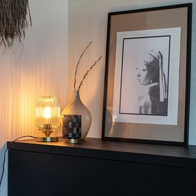 Арт Деко настолна лампа месинг със стъкло - Banci