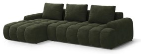 Зелен кадифен сгъваем/с място за съхранение ъглов диван (ляв ъгъл) Linz – Cosmopolitan Design