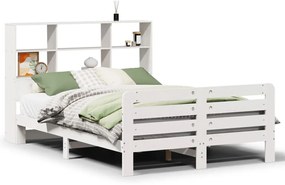 3309921 vidaXL Рамка за легло без матрак, бял, 120x200 см, бор масив