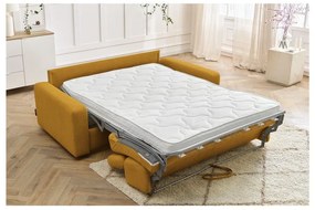 Разтегателен диван в цвят горчица 215 cm Monaco – Bobochic Paris