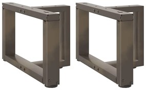 4013011 vidaXL Крака за масичка за кафе, Т-образни, 2 бр., черни, 50x25x(30-31) см, стомана