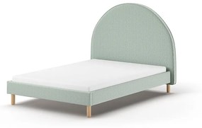 Зелено тапицирано единично легло с решетка 140x200 cm MOON - Vipack