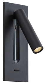 Модерна стенна лампа черна вкл. LED - Plaza