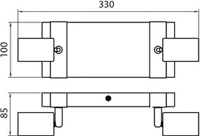 Линеен спот за таван LORENZO, черен, 2хE27