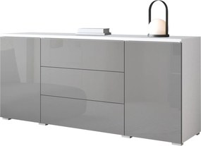 Бюфет Vera-бял-Лъскаво сиво
