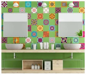 Комплект от 60 декоративни стикера за стена Поток, 15 x 15 cm - Ambiance