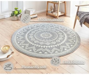 Сив килим Celebration , ⌀ 200 cm Valencia - Hanse Home