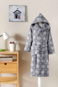 Детски халат Shell Plaid Gri 7-8г.