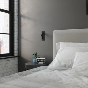 Черна метална стенна лампа Chimery – Sollux