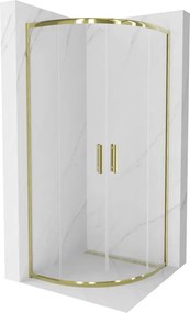 Mexen Rio кръгла душ кабина 80 x 80 см, прозрачна, златна - 863-080-080-50-00