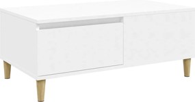 821108 vidaXL Кафе маса, бяла, 90x50x36,5 см, инженерно дърво