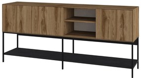 Черно-естествен скрин от декор от дъб 180x80x40 cm Amira – Marckeric