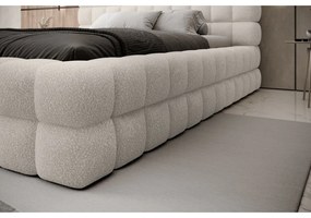 Бяло двойно легло 180x200 cm тапицирано с място за съхранение с включена подматрачна рамка Dizzle – ELTAP