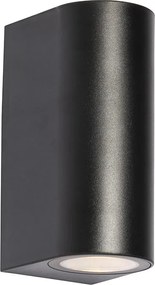 Модерна външна стенна лампа черна пластмаса овална 2-светлина - Baleno