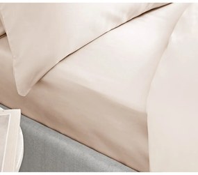 Класически бежов чаршаф от памучен сатен, 135 x 190 cm - Bianca