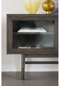 Кафява витрина от декор от дъб с плъзгащи се врати 170x75 cm Hazelton – Rowico