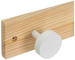 Стенна закачалка от масивен бор в бял и естествен цвят 40 cm Anillos – Casa Selección