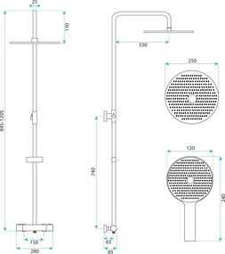 Душ система с Термостат Rea Drop  Titan
