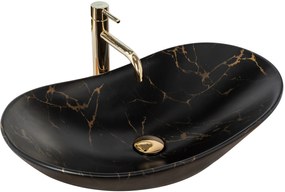 Умивалник за плот Rea Royal 60 Black Marble Mat