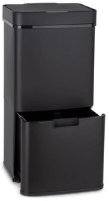 Klarstein Royal Trash Matte Black, кош за отпадъци със сензор, 72 l, неръждаема стомана, матово черно