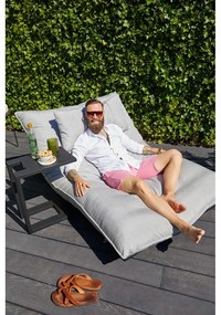 Черна градинска странична маса за шезлонг Tim - Hartman