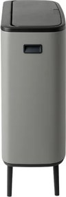 Кош за боклук Brabantia Bo Touch Hi 1001266, 2x30 л, Плътно прилепване към стена, Реглаж на краката, Минерално покритие, Сив