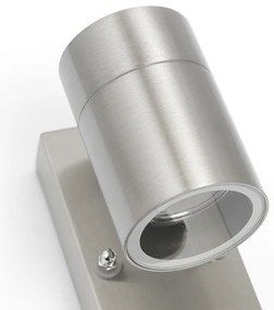 Външна стенна лампа стомана IP44 с датчик за движение - Solo