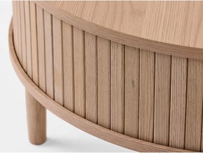 Кръгла масичка за кафе от декор от дъб в светло естествен цвят ø 85 cm Meta – Unique Furniture