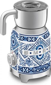 Уред за разпенване на мляко Smeg Dolce & Gabbana MFF01DGBEU, 500 W, 600 мл, Автоматично изключване, Без BPA, Средиземноморско синьо