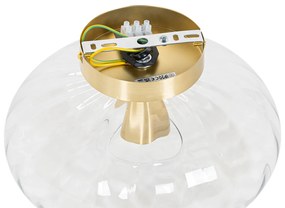 Стенна лампа в стил арт деко златиста със стъкло - Ayesha