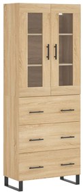 3198428 vidaXL Висок шкаф, дъб сонома, 69,5x34x180 см, инженерно дърво