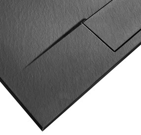 Корито за душ кабина Rea Bazalt long Black 80x100