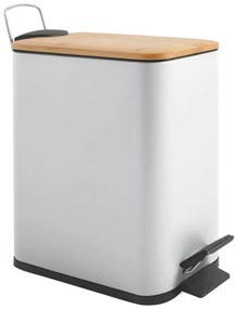 Бяло стоманено кошче за боклук с педал 5 l Erik – Spirella