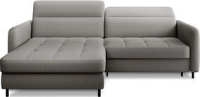 Сив кадифен разтегателен ъглов диван с място за съхранение (ляв ъгъл) Gomsi – ELTAP