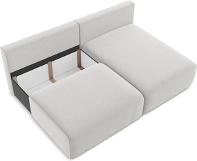 Светлосив кадифен сгъваем/с място за съхранение ъглов диван (десен ъгъл) Kalena – Makamii
