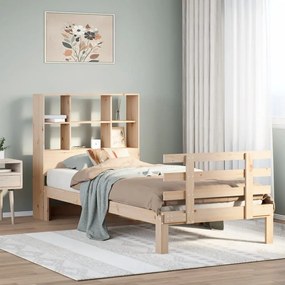 3322741 vidaXL Легло с рафтове за книги, без матрак, 75x190 см, бор масив