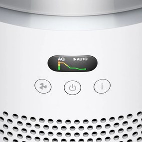 Пречиствател за въздух Dyson HJ10 HushJet™ Purifier Compact Wh/Sv 491355-01, 18 м2, 10 скорости, Hyperdymium™, HEPA, Гласови команди, Осцилация, Бял/сив