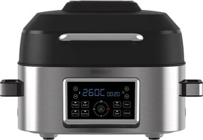 Sencor - Мултифункционална горещовъздушна фритюрница и грил 1660W/230V 6 л м. хром/черна