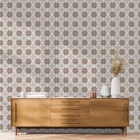 Самозалепващ тапет – Кафяви цветни орнаменти