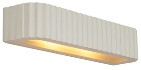 Скандинавска стенна лампа бяла правоъгълна 2 светлини - Plaster