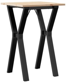 3282713 vidaXL Трапезна маса Y-образна рамка 50x50x75 см бор масив и стомана