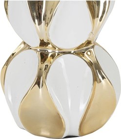 Бяла/златистa керамична настолна лампа с текстилен абажур (височина 46 cm) Glam Balls – Mauro Ferretti