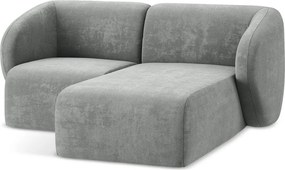 Сив шенилов ъглов диван (десен ъгъл) Lani – Makamii