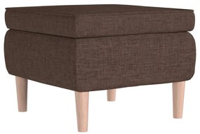 329450 vidaXL Табуретка с дървени крака, кафява, текстил