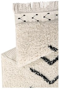 Кремав ръчно изработен памучен килим подходящ за пране 140x210 cm Bereber Rhombs – Lorena Canals