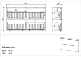 Сива стойка за обувки с панти/шарнири Valega - Germania