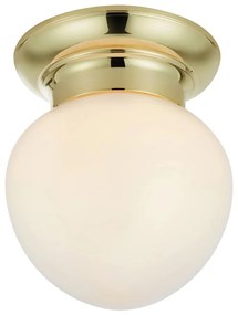 Бяло/месингово осветително тяло за таван със стъклен абажур Ronda – Markslöjd