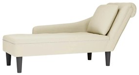 4009779 vidaXL Кушетка с възглавница и десен подлакътник, кремав, кадифе